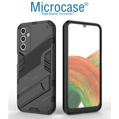 Microcase Samsung Galaxy A04S Matrix Serisi Armor Standlı Perfect Koruma Kılıf - Siyah AL3416