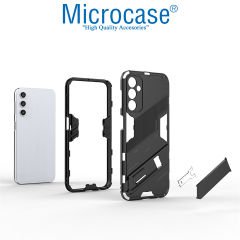 Microcase Samsung Galaxy A04S Matrix Serisi Armor Standlı Perfect Koruma Kılıf - Siyah AL3416