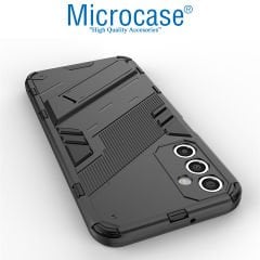 Microcase Samsung Galaxy A04S Matrix Serisi Armor Standlı Perfect Koruma Kılıf - Siyah AL3416