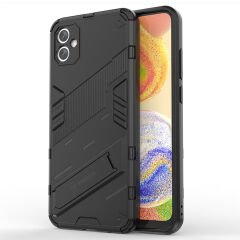 Microcase Samsung Galaxy A04E Matrix Serisi Armor Standlı Perfect Koruma Kılıf - Siyah AL3416
