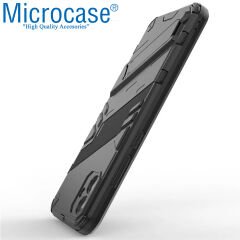 Microcase Samsung Galaxy A04E Matrix Serisi Armor Standlı Perfect Koruma Kılıf - Siyah AL3416