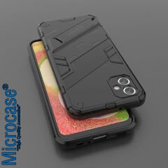 Microcase Samsung Galaxy A04E Matrix Serisi Armor Standlı Perfect Koruma Kılıf - Siyah AL3416
