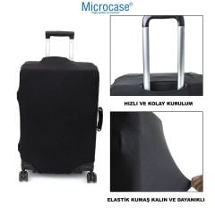 Microcase Bavul Valiz Çanta Kılıfı Likralı Esnek L Boy 77x51x28 cm AL4275 Siyah