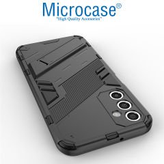 Microcase Samsung Galaxy A14 Matrix Serisi Armor Standlı Perfect Koruma Kılıf - Siyah AL3416
