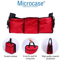 Microcase 5 lt Termal Gıda Taşıyıcı Buzluk Bölmeli Organizer Plaj Kamp Seyahat Çantası - AL2972 Kırmızı