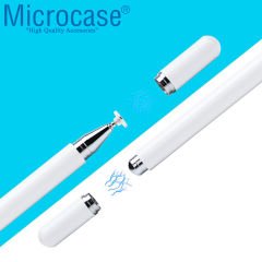 Microcase Universal Telefon Tablet iPad Disk Uçlu Stylus Pen Dokunmatik Kalem - AL3461 Beyaz