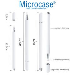 Microcase Universal Telefon Tablet iPad Disk Uçlu Stylus Pen Dokunmatik Kalem - AL3461 Beyaz