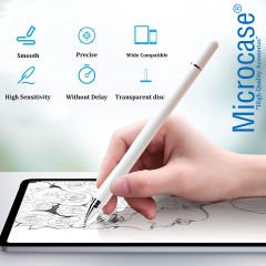 Microcase Universal Telefon Tablet iPad Disk Uçlu Stylus Pen Dokunmatik Kalem - AL3461 Beyaz