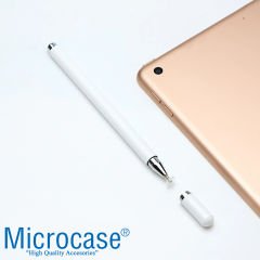 Microcase Universal Telefon Tablet iPad Disk Uçlu Stylus Pen Dokunmatik Kalem - AL3461 Beyaz