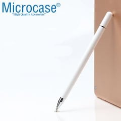 Microcase Universal Telefon Tablet iPad Disk Uçlu Stylus Pen Dokunmatik Kalem - AL3461 Beyaz