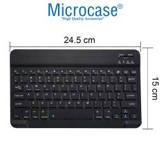 Microcase Alcatel 3T 10.1 Inch Tablet Çanta + Bluetooth Klavye + Mouse + Tablet Standı - AL8112