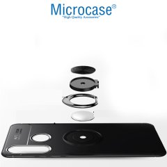 Microcase Oppo A31 Focus Serisi Yüzük Standlı Silikon Kılıf - Siyah