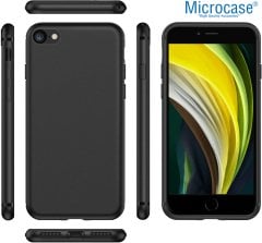 iPhone SE 2020 Elektrocase Serisi Kamera Korumalı TPU Silikon Kılıf - Siyah + Tempered Glass Cam Koruma