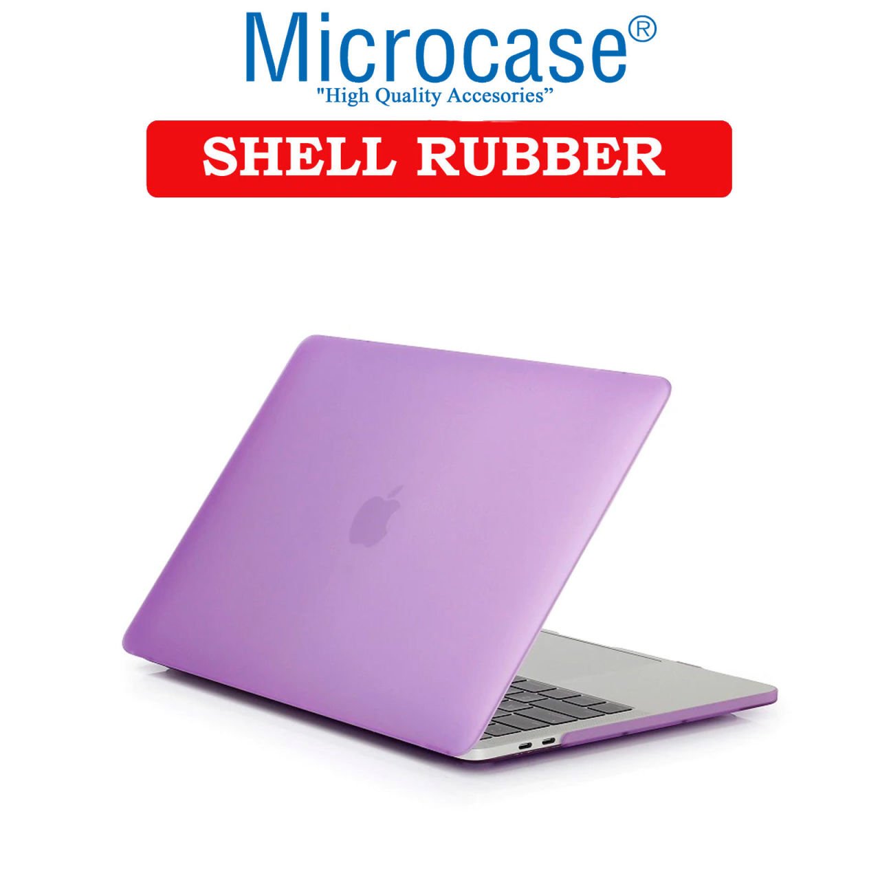 Microcase Macbook Air 13.3 A1466 - A1369 Shell Rubber Kapak Kılıf - Lila