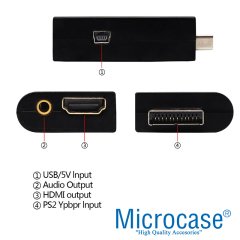 Microcase PlayStation 2 HDMI Adaptör Dönüştürücü - PS2 to HDMI