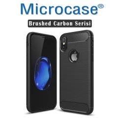 Microcase iPhone X Brushed Silikon Kılıf + 3D Curved Cam Beyaz