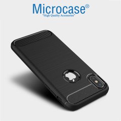 Microcase iPhone X Brushed Silikon Kılıf + 3D Curved Cam Beyaz