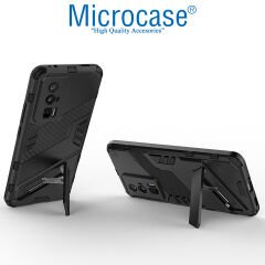 Microcase Xiaomi Redmi K60 / Redmi K60 Pro Matrix Serisi Armor Standlı Perfect Koruma Kılıf - Siyah AL3416