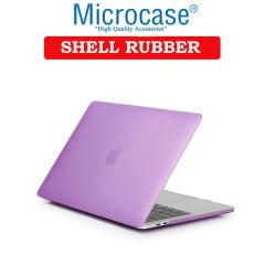 Microcase Macbook Air 13 2018 A1932 Shell Rubber Kapak Kılıf - Lila