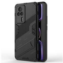 Microcase Xiaomi Redmi K60E Matrix Serisi Armor Standlı Perfect Koruma Kılıf - Siyah AL3416