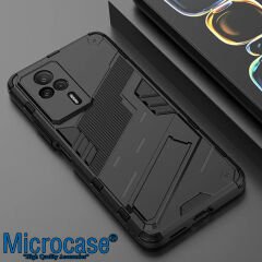 Microcase Xiaomi Redmi K60E Matrix Serisi Armor Standlı Perfect Koruma Kılıf - Siyah AL3416