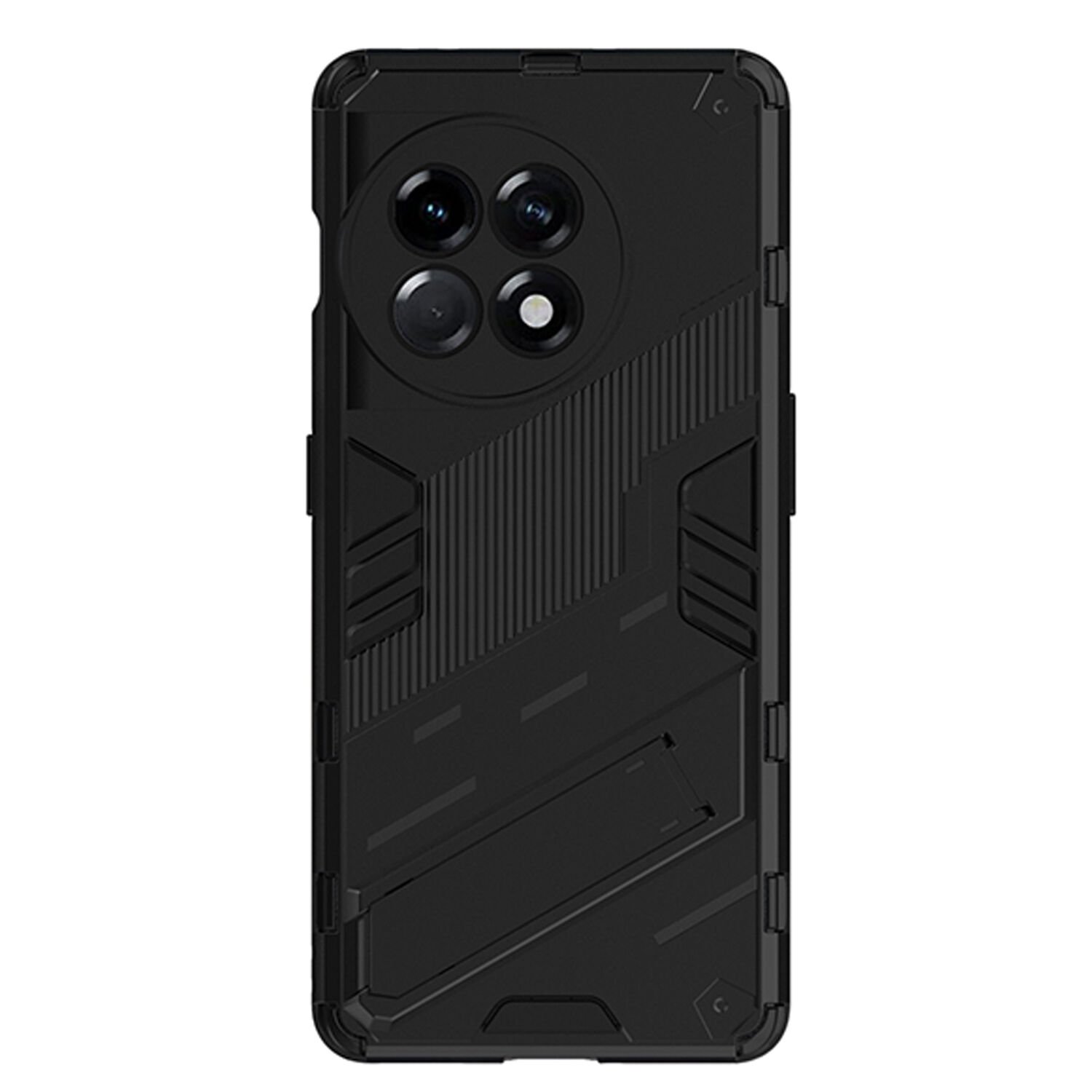 Microcase OnePlus 11 Global Matrix Serisi Armor Standlı Perfect Koruma Kılıf - Siyah AL3416
