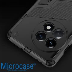 Microcase OnePlus 11 Global Matrix Serisi Armor Standlı Perfect Koruma Kılıf - Siyah AL3416