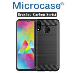Samsung Galaxy M20 Brushed Kılıf + Tam Kaplayan Çerçeveli Cam