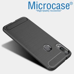 Samsung Galaxy M20 Brushed Kılıf + Tam Kaplayan Çerçeveli Cam