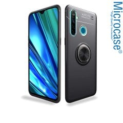 Microcase Huawei P Smart S - Y8P  Focus Serisi Yüzük Standlı Silikon Kılıf - Siyah