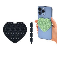 Microcase Vantuzlu Kalp Desen Silikon Cep Telefonu Sabitleme Yapıştırma Pedi AL4793