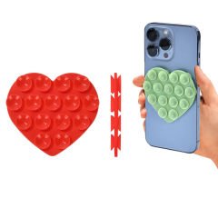 Microcase Vantuzlu Kalp Desen Silikon Cep Telefonu Sabitleme Yapıştırma Pedi AL4793