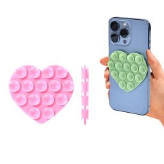 Microcase Vantuzlu Kalp Desen Silikon Cep Telefonu Sabitleme Yapıştırma Pedi AL4793
