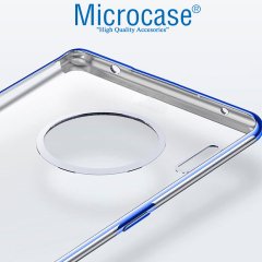 Microcase Huawei Mate 30 Plating Series Silikon Kılıf - Mavi + Tempered Glass Cam Koruma