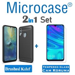 Huawei P Smart 2019 Brushed Silikon Kılıf + Ekran Koruma