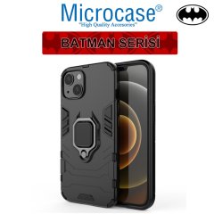 Microcase iPhone 13 mini Batman Serisi Yüzük Standlı Armor Kılıf - Siyah