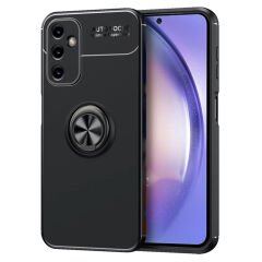 Microcase Samsung Galaxy A54 Focus Serisi Yüzük Standlı Silikon Kılıf - Siyah AL3363