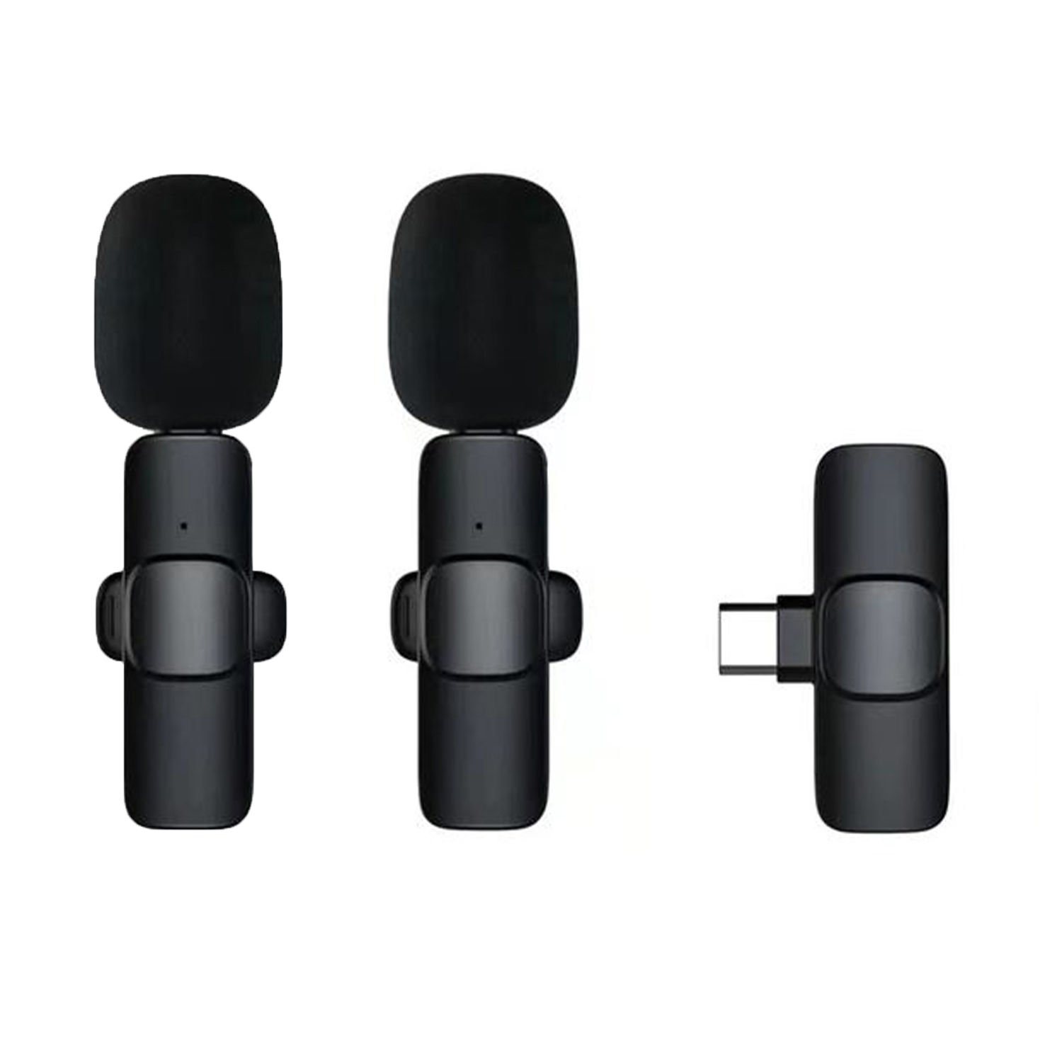 Microcase iPhone iPad için Lighting 2'li Profesyonel Wireless Kablosuz Röportaj Yaka Mikrofonu Lavalier - AL3057