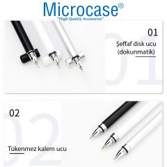 Microcase Universal Telefon Tablet iPad 2in1 Disk Uçlu Stylus Pen Dokunmatik Kalem - AL3463