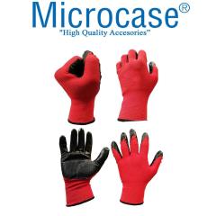 Microcase 3 Adet Kırmızı Siyah Nitril Kaplı Polyester İş Eldiveni - AL2843