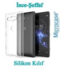 Sony Xperia XZ2 Compact İnce Silikon Kılıf + 3D Curved Cam Siyah