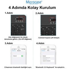 Microcase Apple iPad Pro 11 2024 Uyumlu Tablet Çanta+Türkçe Bluetooth Klavye +Mouse+ Standı - Mavi AL4384