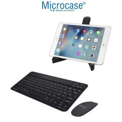 Microcase Vorcom QuartzPro 10.1 inch Tablet Uyumlu Tablet Çanta+Türkçe Bluetooth Klavye +Mouse+ Standı AL4383 Lacivert