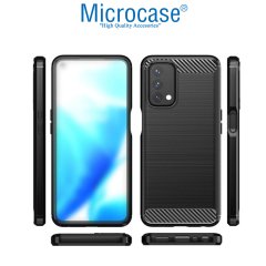 Microcase OnePlus Nord N200 5G Brushed Carbon Fiber Silikon Kılıf - Siyah