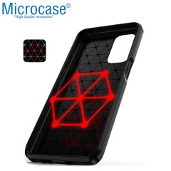 Microcase OnePlus Nord N200 5G Brushed Carbon Fiber Silikon Kılıf - Siyah