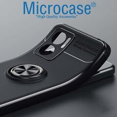 Microcase Redmi Note 11E Focus Serisi Yüzük Standlı Silikon Kılıf - Siyah AL3363