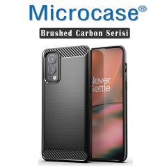 Microcase OnePlus Nord 2 5G Brushed Carbon Fiber Silikon Kılıf - Siyah