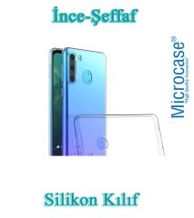 Microcase Samsung Galaxy A21 0.2 mm İnce Soft Silikon Kılıf - Şeffaf + Tempered Glass Cam Koruma
