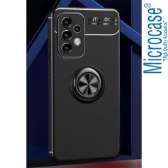 Microcase Samsung Galaxy A53 5G Focus Serisi Yüzük Standlı Silikon Kılıf - Siyah