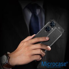 Microcase Huawei Nova 11İ Leather Serisi Deri Efekt Silikon Kılıf - Siyah AL3337